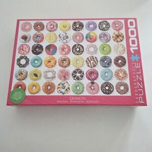 NEW Eurographics Donuts Jigsaw Puzzle Pink Multicolor 1000 Piece Unisex 1000pc